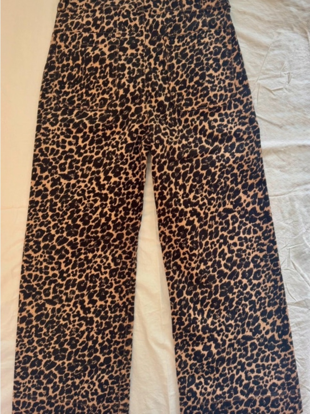 Anthropologie Maeve Collette Leopard High Waisted Wide-Leg Jeans